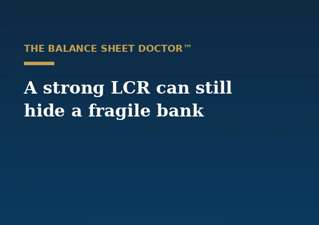 Funding is not liquidity — the interplay